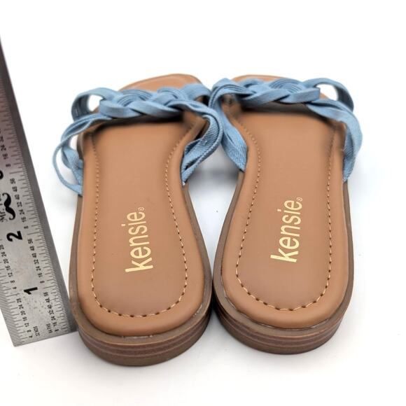 Kensie Raine Knotted Slide Sandal Slip On Women's Denim Blue Size US8.5M EU39 - Picture 4 of 11